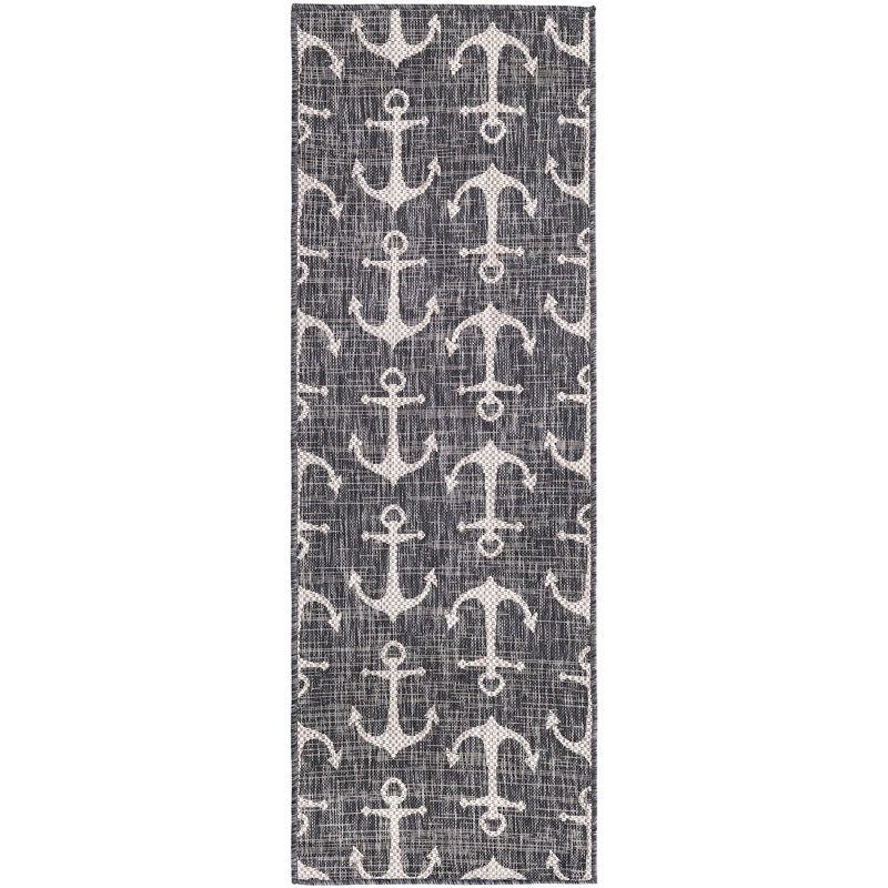 Outdoor Ayton Area Rug Sea Shore Color, Runner 2' x 6'