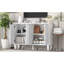 Meuble télé Modern Living, 47,2 po blanc, 2 armoires, tablettes réglables, pieds en bois massif, meuble de divertissement-85754184