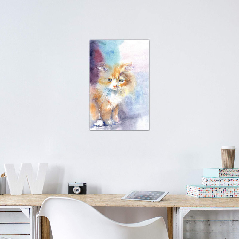 «Kitty in the Light» par Marina Ignatova - reproduction d'art, Toile tendue, Pas de tapis, H 40 po x l 26 po x P 1,5 po