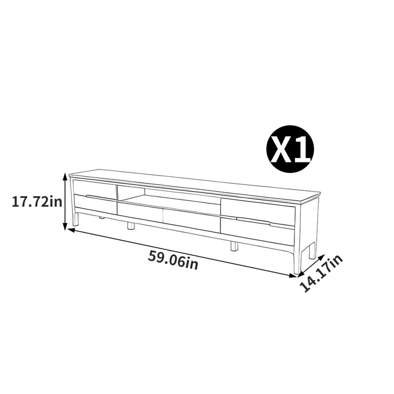 Italian style all solid wood TV stand, 59.06"