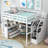 White Full Size Loft Bed With Desk, Shelves & Storage Upgrades --73099187-73099190