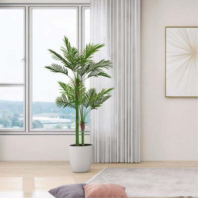 Plante artificielle de 6 pi - Faux arbre d'intérieur en pot vert réaliste, simulations décoratives haut de gamme pour la maison, le bureau, la chambre à coucher ou la décoration d'hôtel, 1pc / ensemble