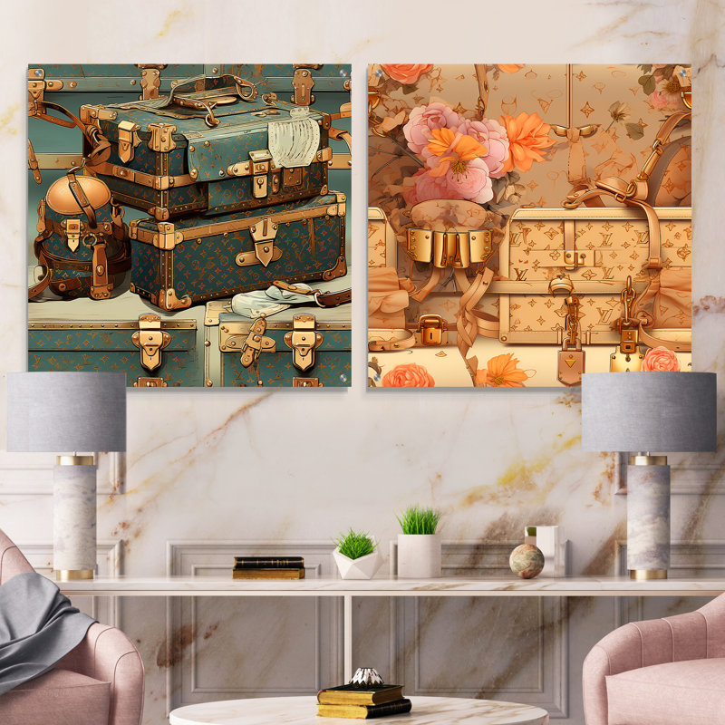 Cambridge - ensemble de 2 art mural en verre acrylique, H 16 po x l 33 po