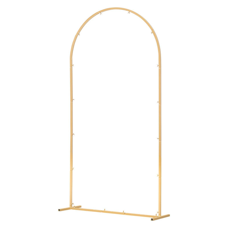 Support en arche, 6,6 x 3,3 pi, structure stable, assemblage facile, support en arche en métal doré pour le mariage, la fête d'anniversaire, la remise des diplômes, la célébration des fêtes et la décoration de la cérémonie