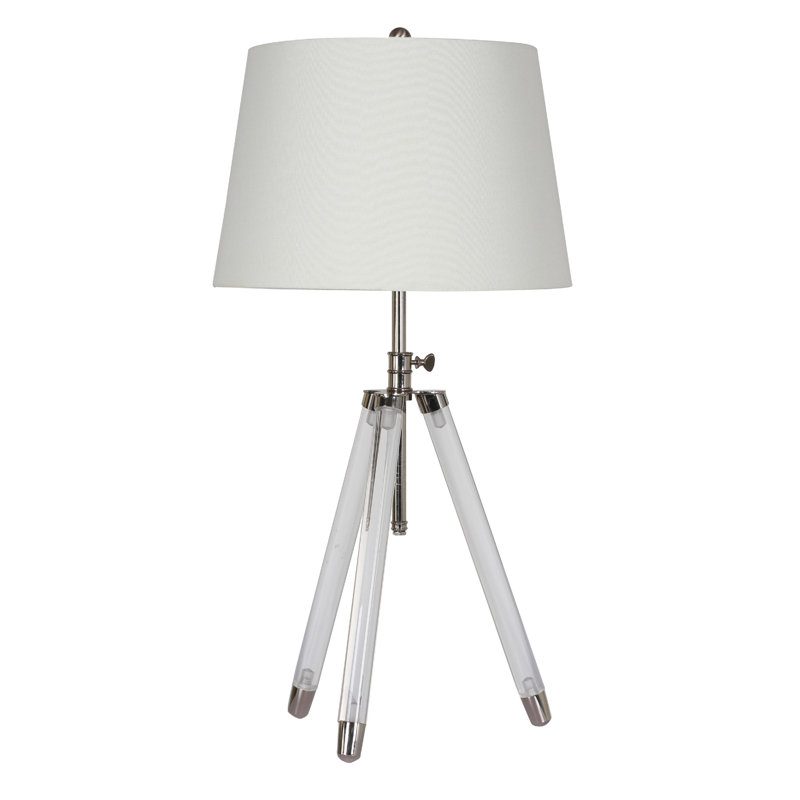 Rampling 1 Light Clear Tripod Table Lamp With A Shade