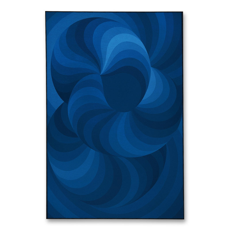 Tapis tissé bleu marine Mosso, 2' x 2'11"