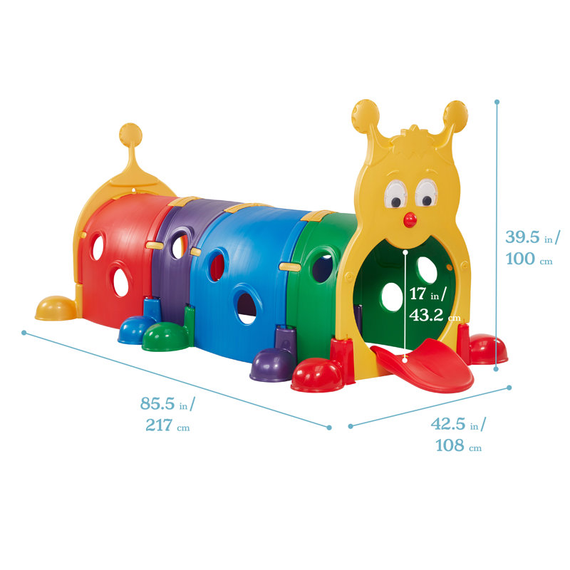 Tunnel de chenille ECR4Kids GUS Climb-N-Ramper, structure de jeu, assorti