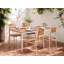 Kahrama Rectangular Acacia Solid Wood Steel Outdoor Dining Table - 180 cm W 90 cm D