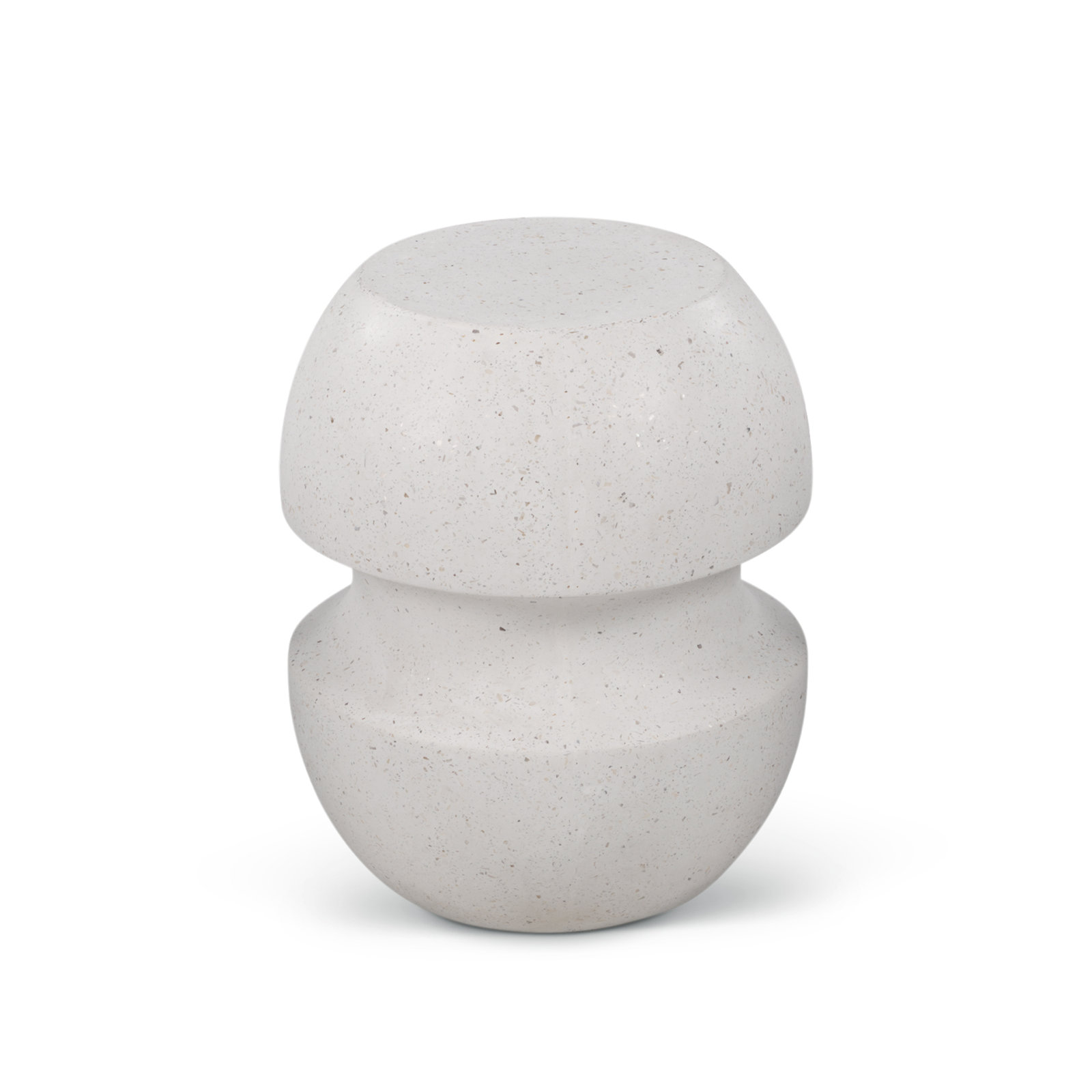 Cyrus Indoor/Outdoor Concrete End Table, Ivory Terrazzo