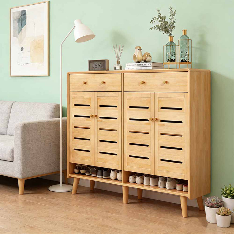 Italian-style breathable shoe cabinet, Burlywood