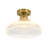 1-Light Fruit Bowl-shape Ribbed Glass Semi-flush Mount