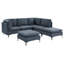 Canapé modulaire en lin rembourré avec pieds en métal-366152263