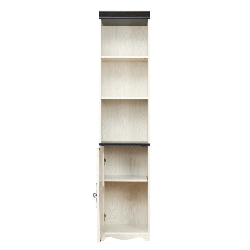 Armoire de rangement modulaire en bois avec 5 tablettes et quincaillerie de qualité supérieure, White