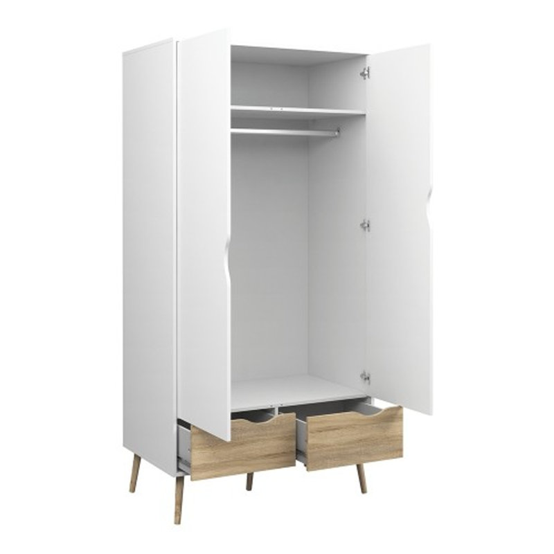 Adamina 2 Door Solid Wood Wardrobe