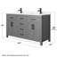 Meuble-lavabo double autoportant de 60 po avec plateau en marbre Beckett-46032555-61130376-49797321