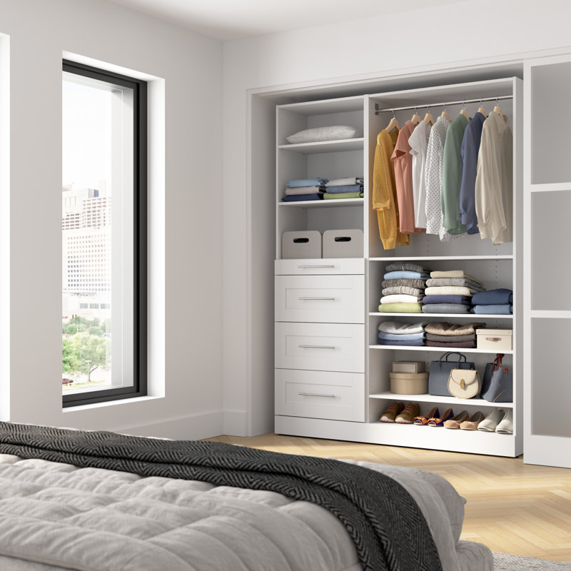 Système d'organisation modulaire avec tablettes et tiroirs Bestar 61W x 16D Bestar Florence