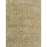 Hand Knotted Wool Area Rug in Beige And Silver