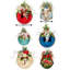 Floral Jeweled Ball Ornament, Set of 6 - 6-8 Inches