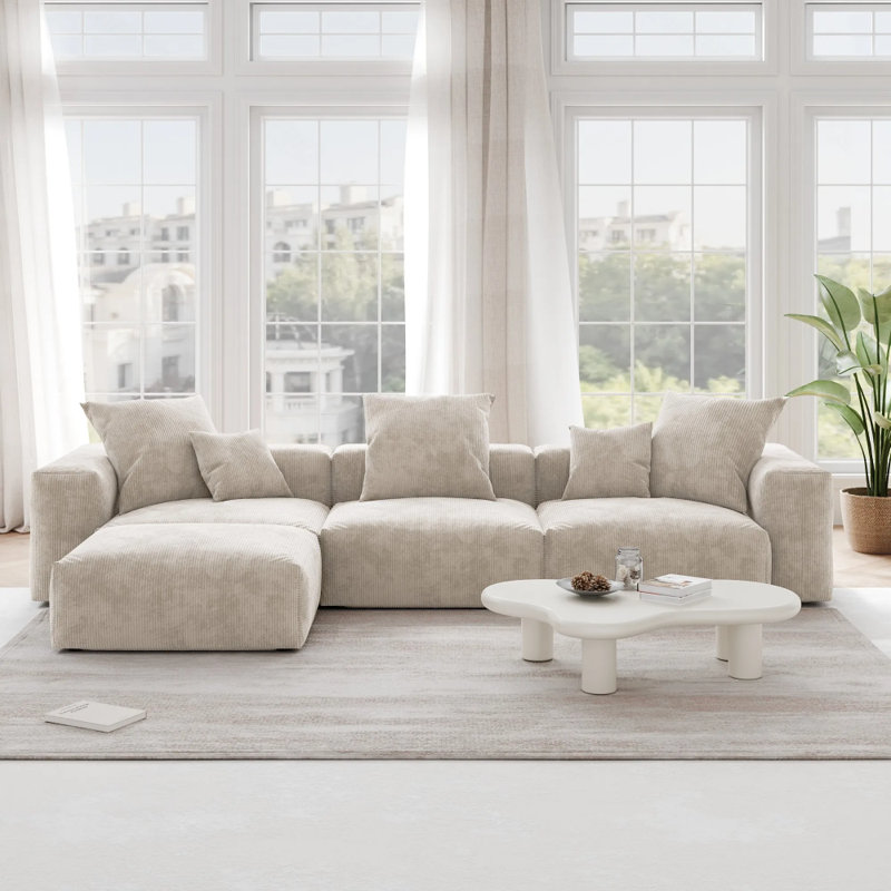 Cordrouille matelassée confort, Corduory beige