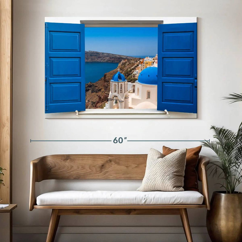 Gillard Oia Window View, 34" H x 51" W