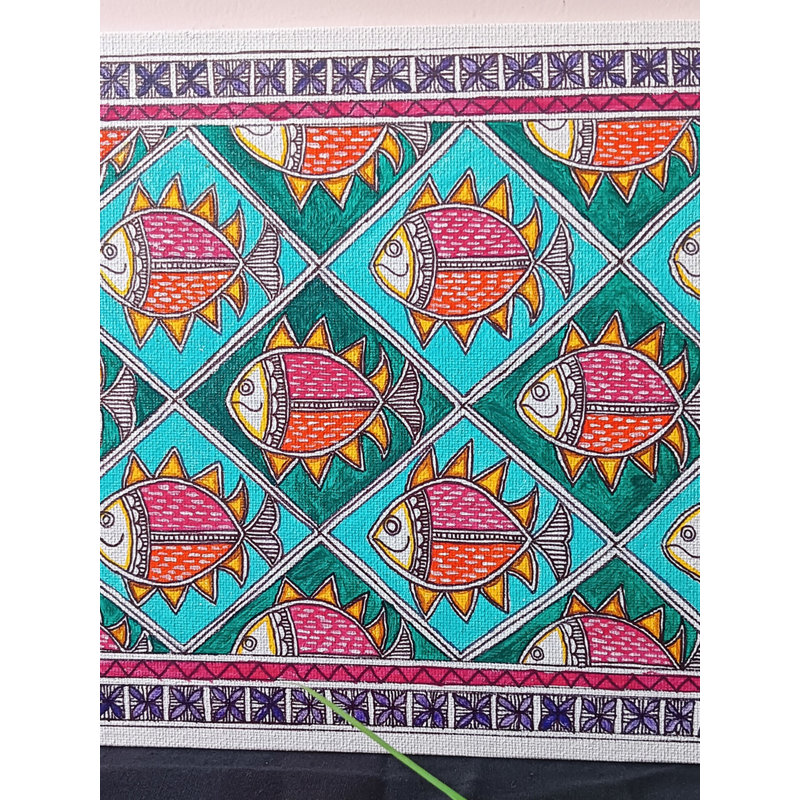 Le cadre de pêche | Acrylique sur toile | Par Rina Patwa