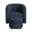 Fauteuil pivotant de salon contemporain avec surface en bois massif bleu Boucle
