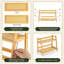 Organisateur de table en rotin Matcha, thé en bambou de comptoir, organisateur de station pour accessoires de café, présentoir porte-gobelet à 2 niveaux pour condiments de cuisine, maison, bureau