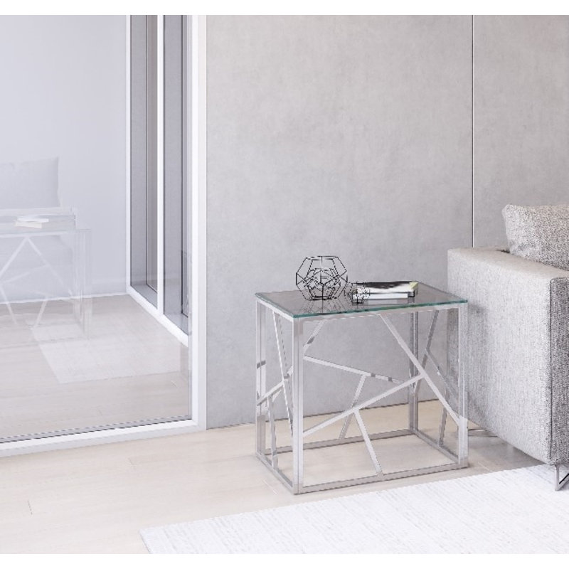 Kieta Clear Glass Side Table