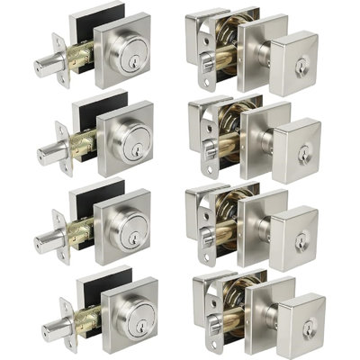 Ensemble de serrure à pêne dormant cylindrique simple et bouton de porte Cielsa Dawn Square