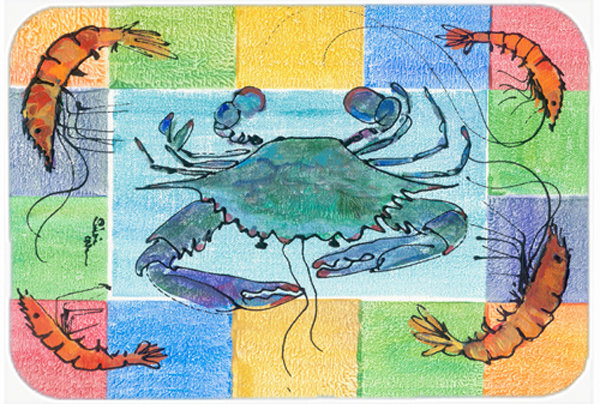 Crab and Shrimp Glass Cutting Board