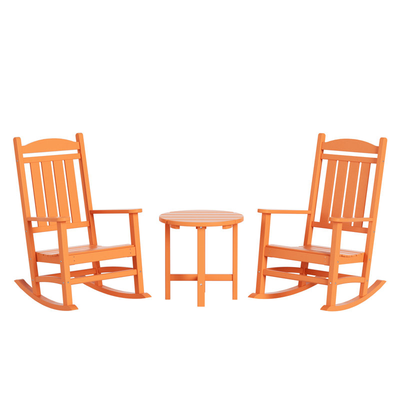 Chaise berçante d'extérieur en plastique Laguna, Orange