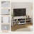 Modern TV Stand with  LED Lights, White Entertainment Center with Storage, Fits Tvs Up To 80 Inches