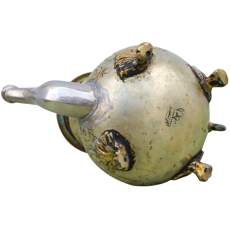 Antique Brass Teapot with Engravings