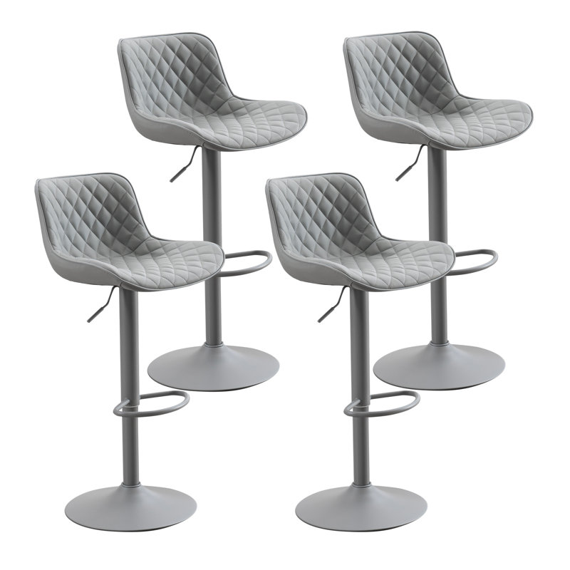 Tabouret de bar rembourré Lougene, Gris