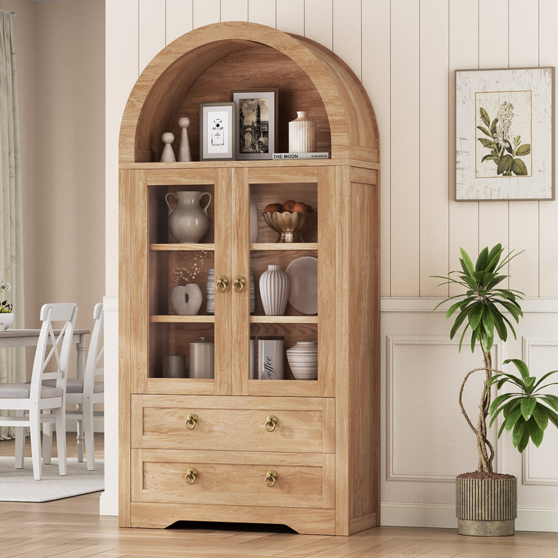 Nolan 74" Tall Arched Storage Display Cabinet