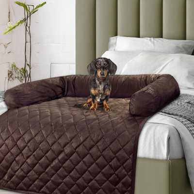 Delilah PETMAKER Couch Cover for Dogs - Pet Furniture Protector with Memory Foam Neck Bolster, Quilted Fabric, and Water-Resistant Base Layer