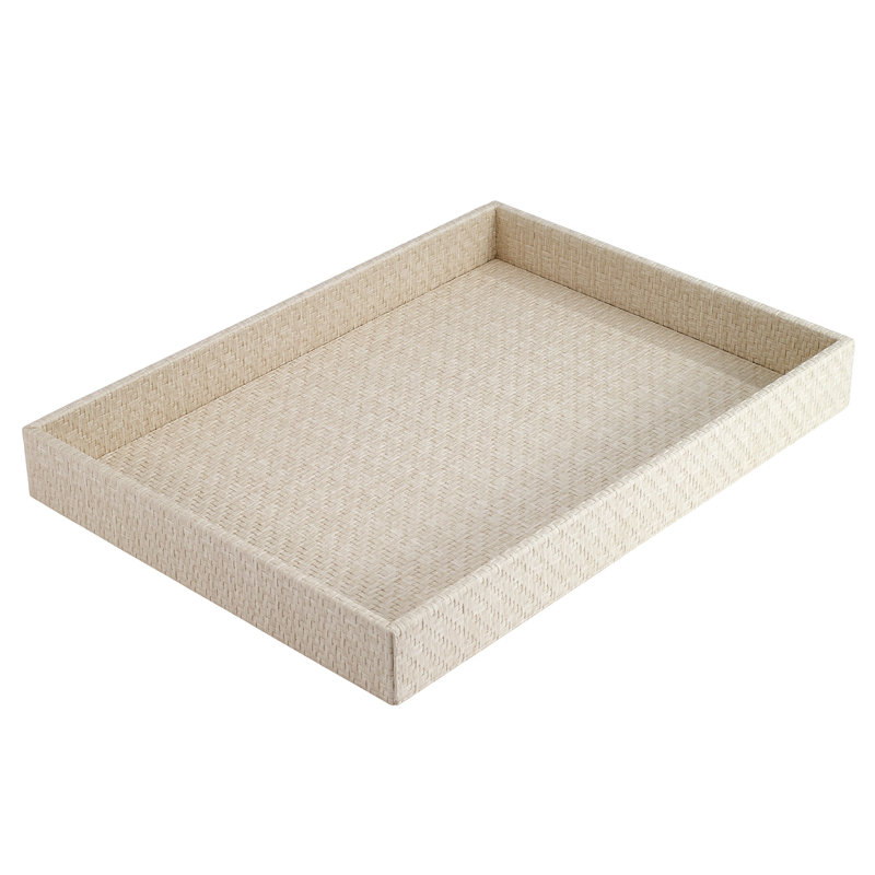 Wicker Decorative Tray, Cream