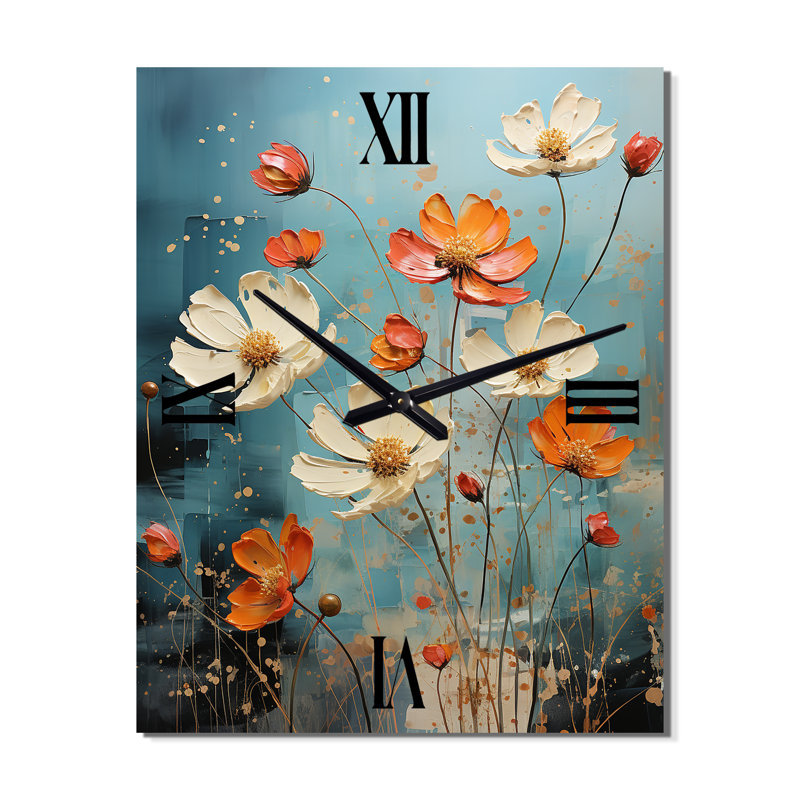 Horloge murale Aenea - Zinnias, Petit