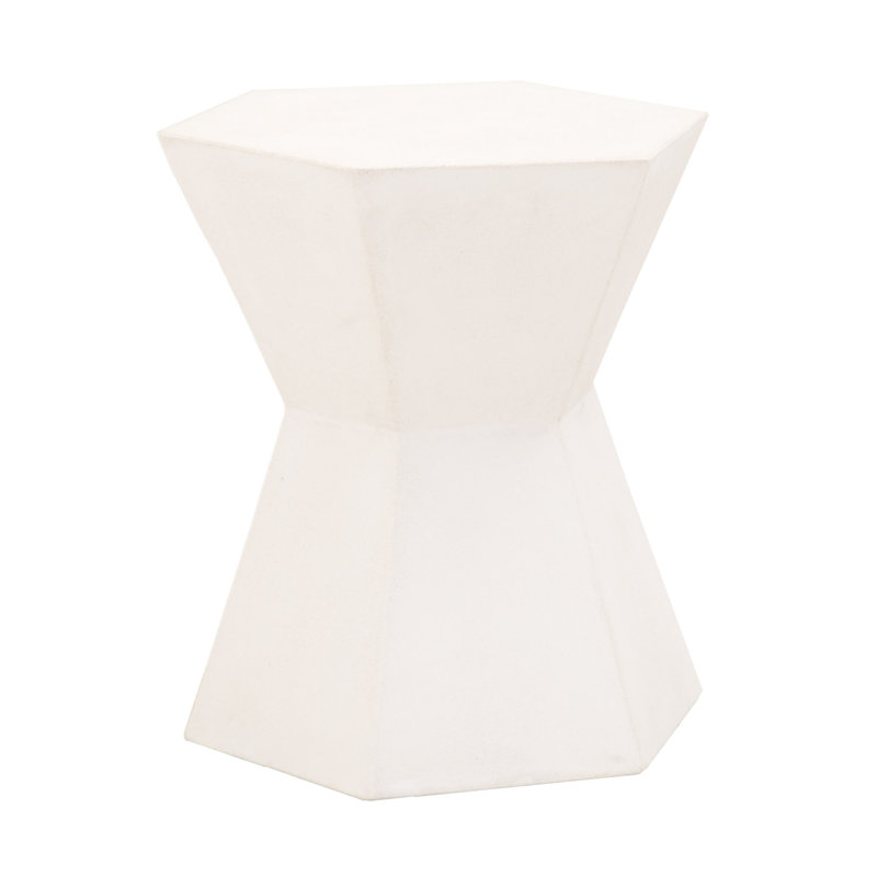 Jaidyn Concrete Top End Table, Ivory Concrete