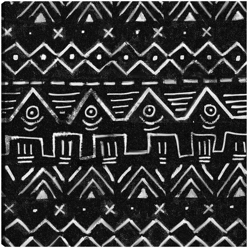 «Mudcloth Patterns I» par Studio Arts, reproduction d'art sur toile, Toile tendue, H 12 po x l 12 po x P 1,5 po