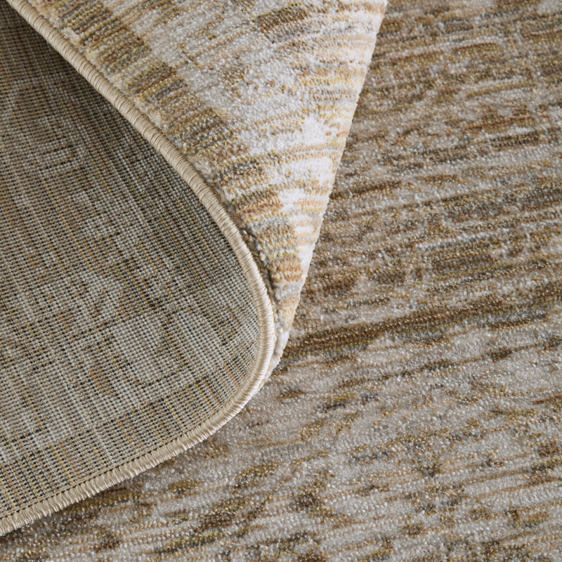 Tapis traditionnel brun clair / ivoire Thara, 10 pi x 12 pi 8 po