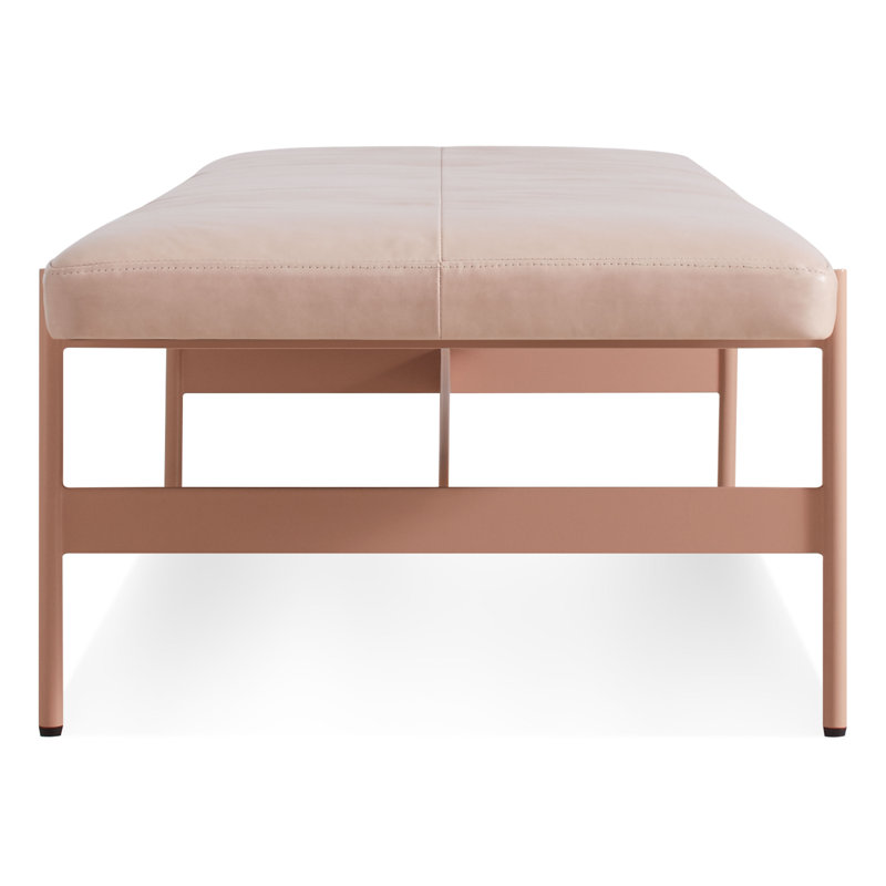 Daybench Upholstered Bench, 14" H x 75" W x 24" D, Camel Genuine Leather, Oblivion
