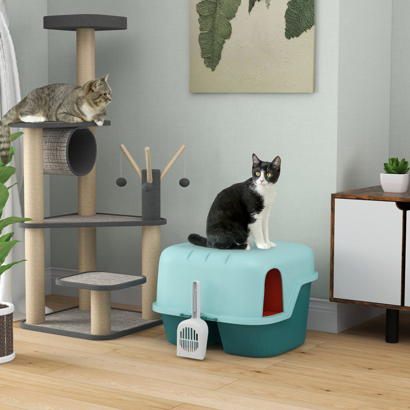 Bac à litière pour chat avec couvercle et facile à nettoyer pour les félins de la maison - Conception innovante