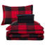 Ensemble d'édredon en duvet d'oie moelleux 5 pièces avec ensemble de draps 3 pièces, lit simple / simple rouge / noir Marina Marina-1403373409