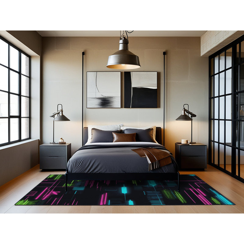 Laser Burst Rug, Round 3'