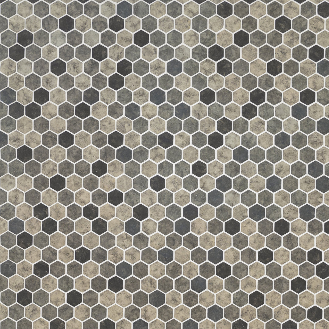 Montessa Metro Hera Hexagon 11 in. x 13 in. Glossy Glass Mosaic Floor and Wall Tile Ackland