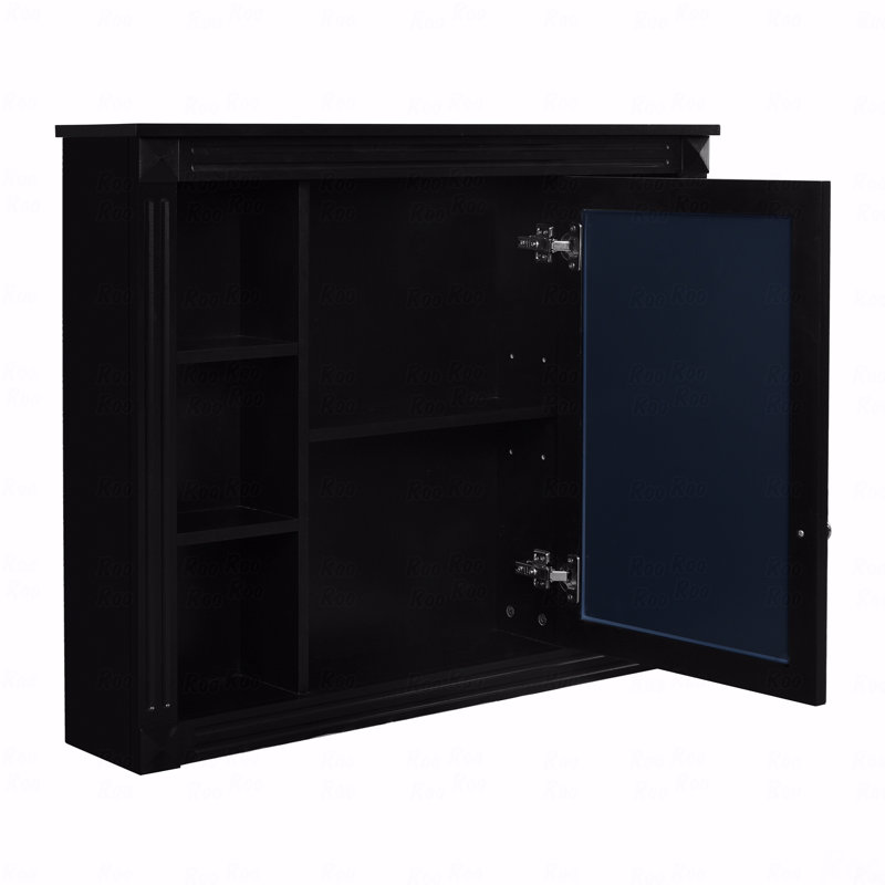 Armoire de rangement murale 35 po x 28 po, armoire à pharmacie, armoire murale moderne avec miroir, armoire à miroir avec 6 tablettes ouvertes (meuble-lavabo non inclus)
