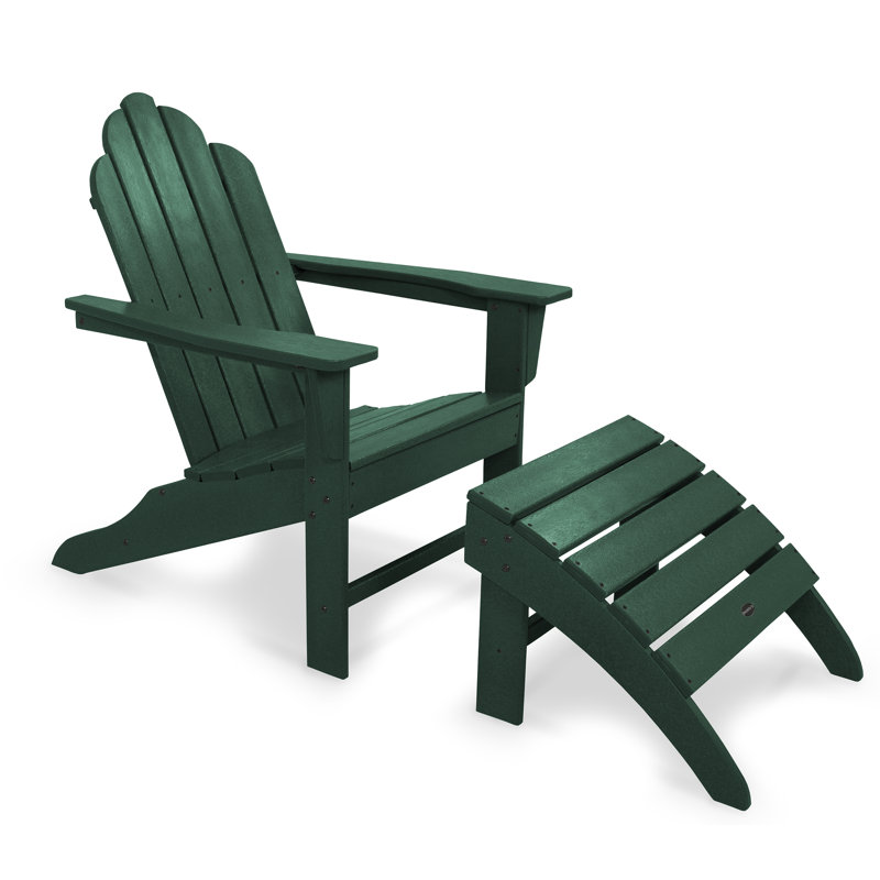 POLYWOOD Long Island Adirondack 2-Piece Set, Green