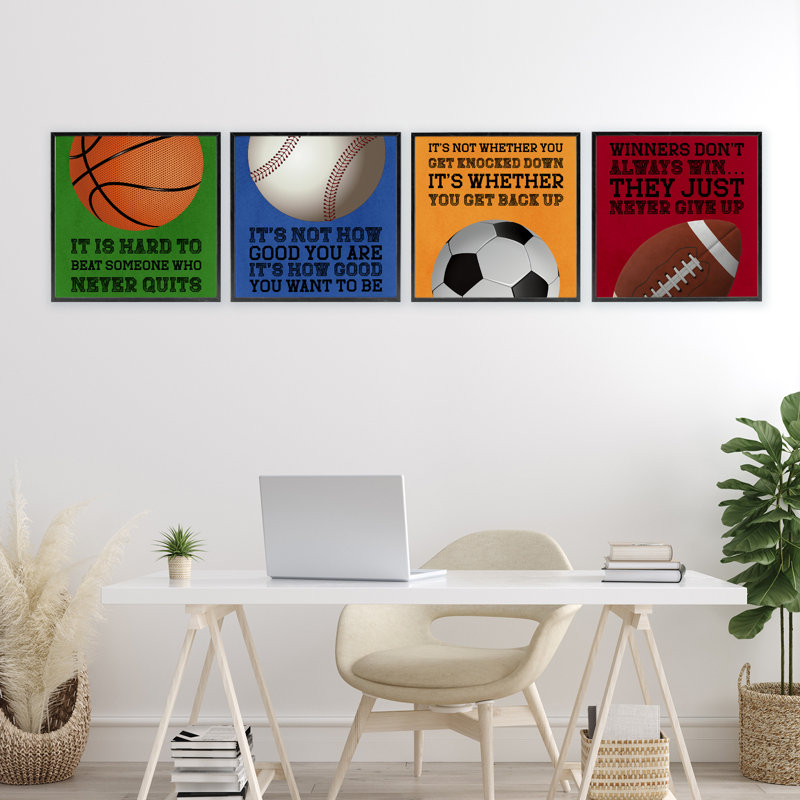 Ensemble de giclées encadrées Motivation, H 17 po x l 17 po, Giclée encadrée noir minuit