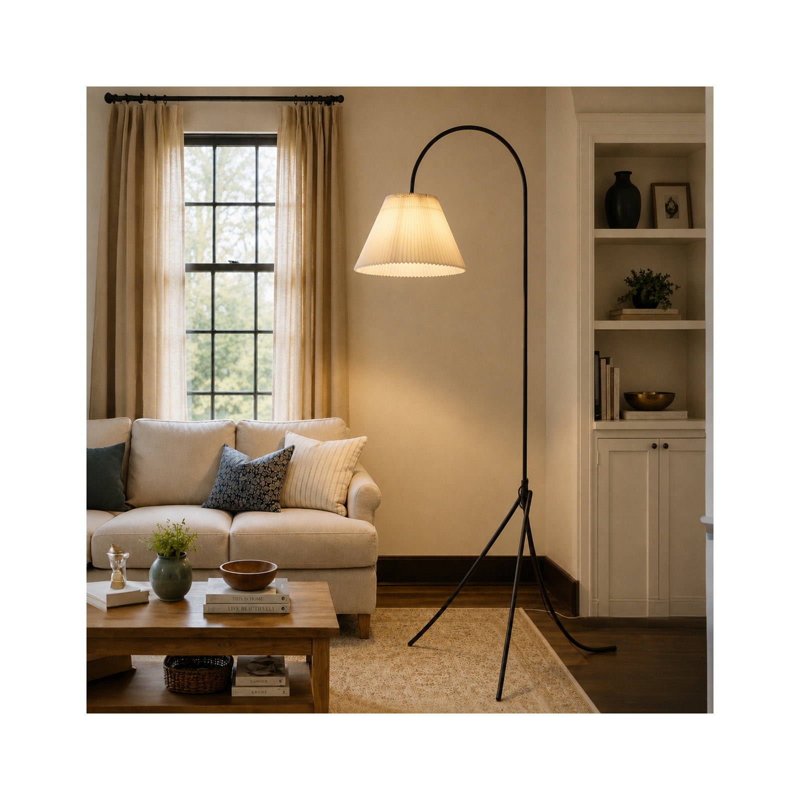 72.5'' Arched/Arc Floor Lamp, Black